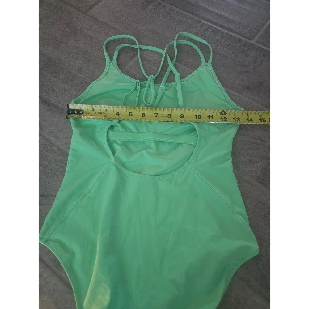 White Birch Mint Green Strappy‎ Back One Piece Swimsuit Size Small Beach Summer